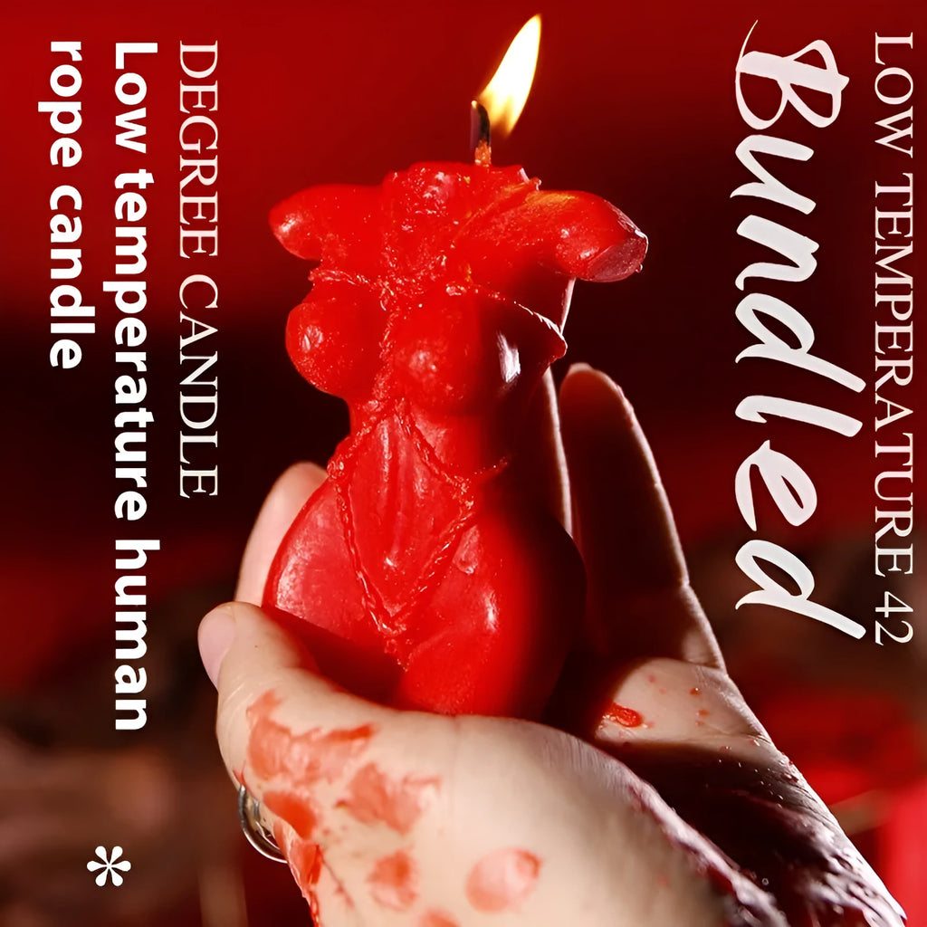 Soy wax low temperature candle in red, pink, or purple colour for sensory use.