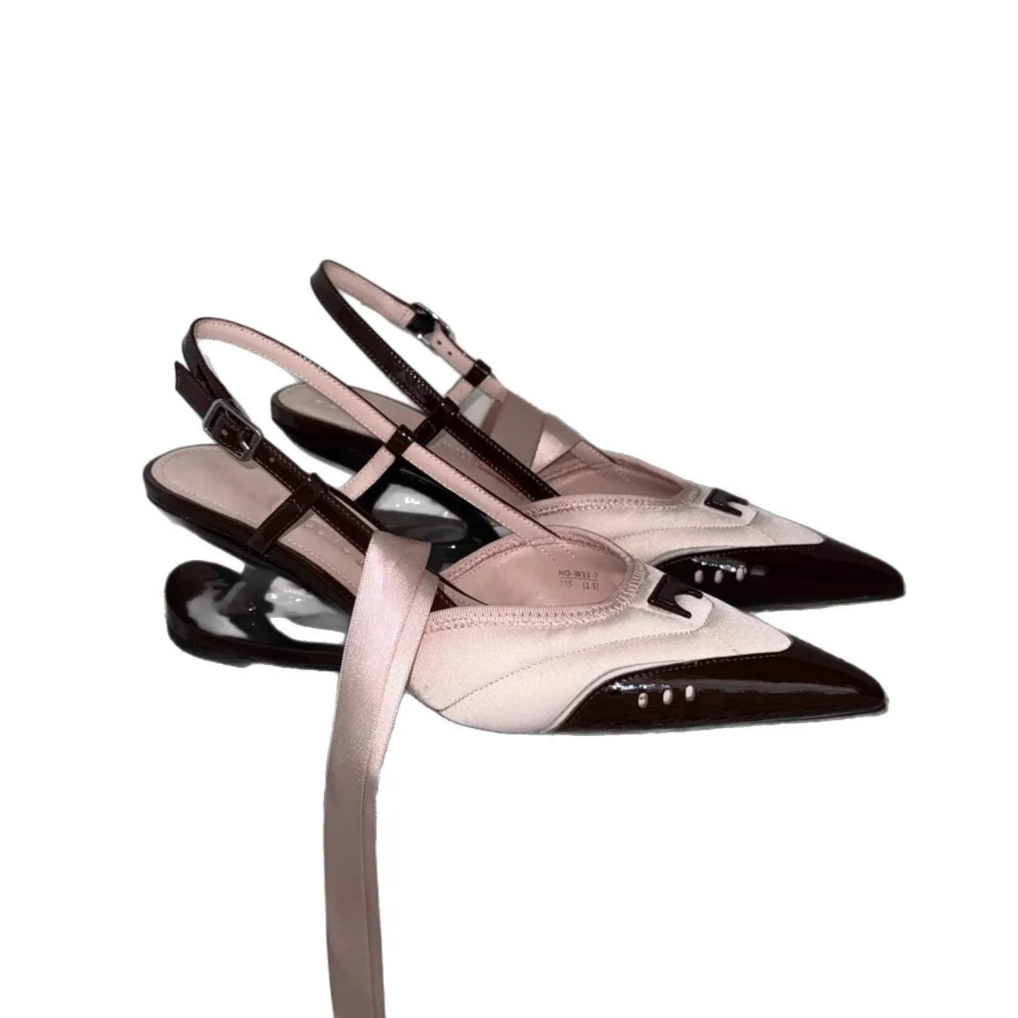 Women's black lace-up high heels with a special-shaped root design and cowhide upper