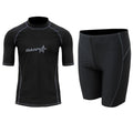 Men's quick-drying half sleeve nylon wetsuit set for swimming and surfing in blue