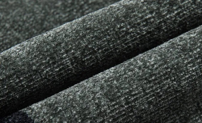 Men's dusted chenille knit sweater pullover with round collar and long sleeves in blue