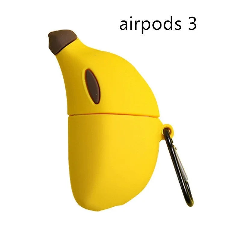Banana yellow silicone protective case for AirPods Pro wireless headphones