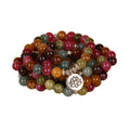 108-bead multi-layer bracelet with tourmaline stones and lotus charm on alloy chain