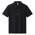 Men's loose grey cotton T-shirt with a letter print on the front, showing short sleeves and a round neck.