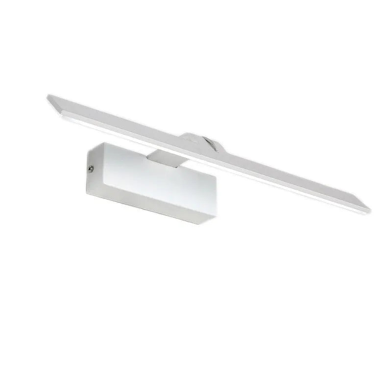 White LED bathroom mirror headlight with tri-colour dimming, shown in 580mm length above a mirror.