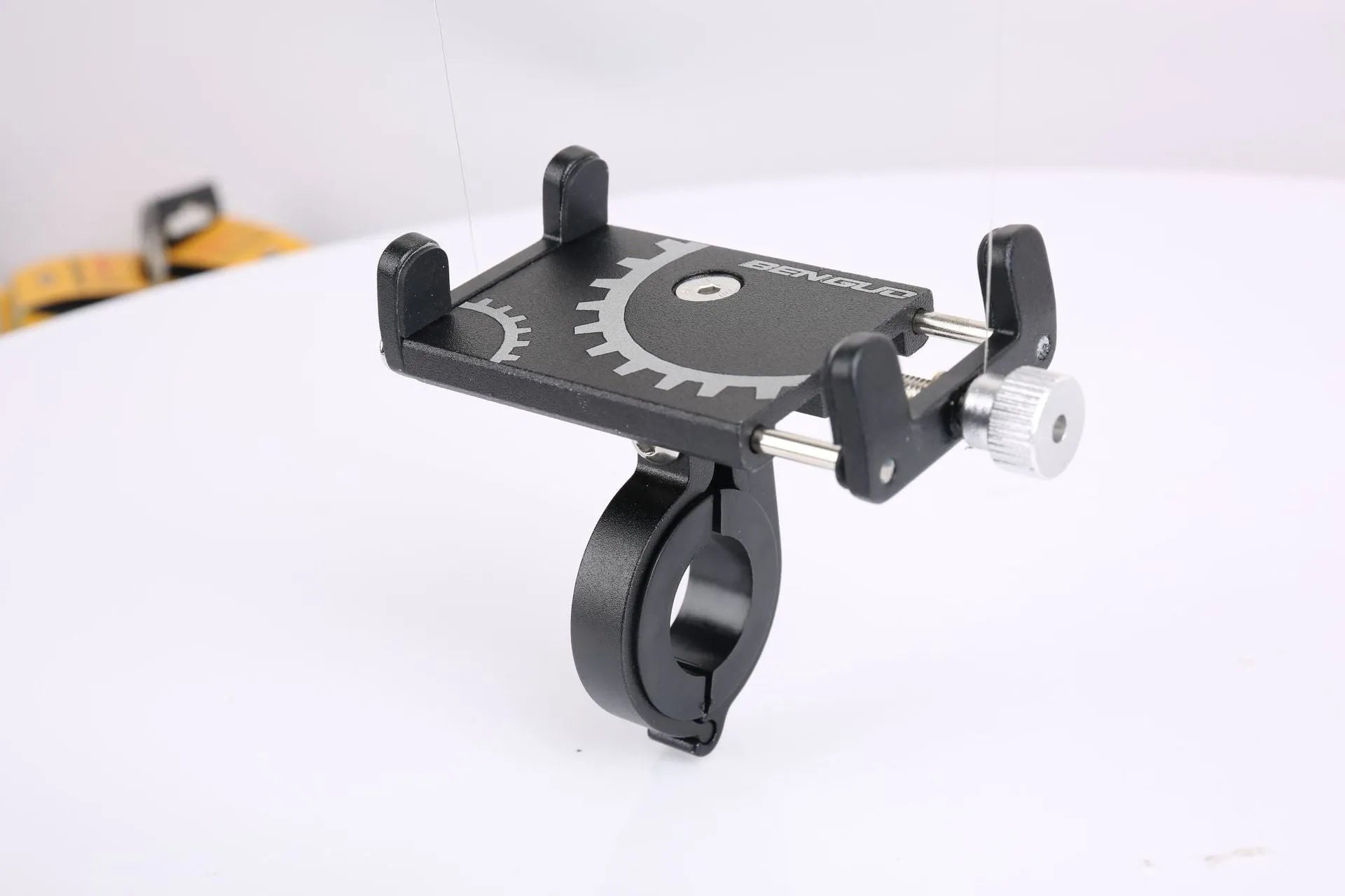 Aluminium alloy bicycle phone holder in black, red or titanium colour options