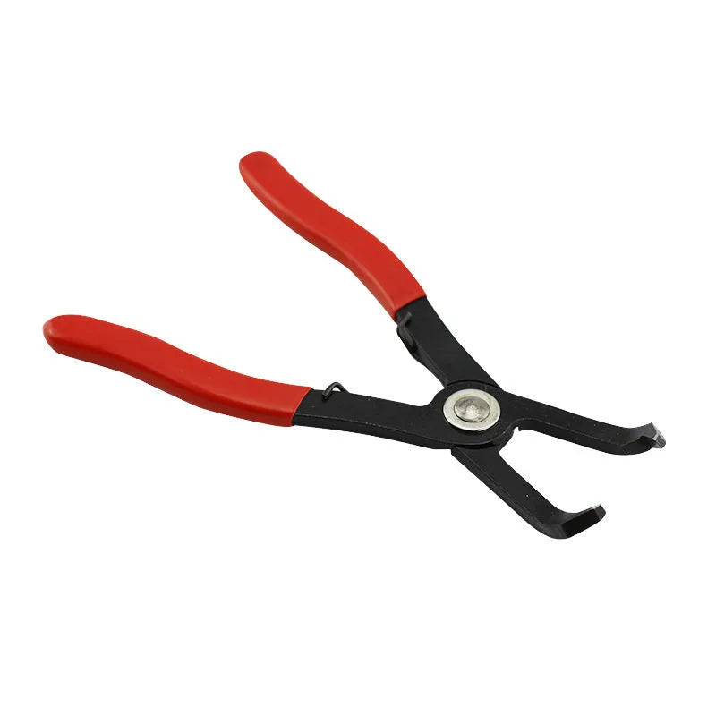 Red interior round nail removal pliers with PVC handles for door panel and wire buckle clips.
