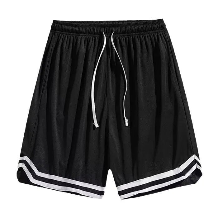Men's loose-fit gradient pattern cropped casual trousers in polyester.