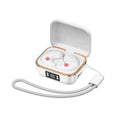 Mini J11 Bluetooth headset in black with charging bay, showing in-ear design and breathing light