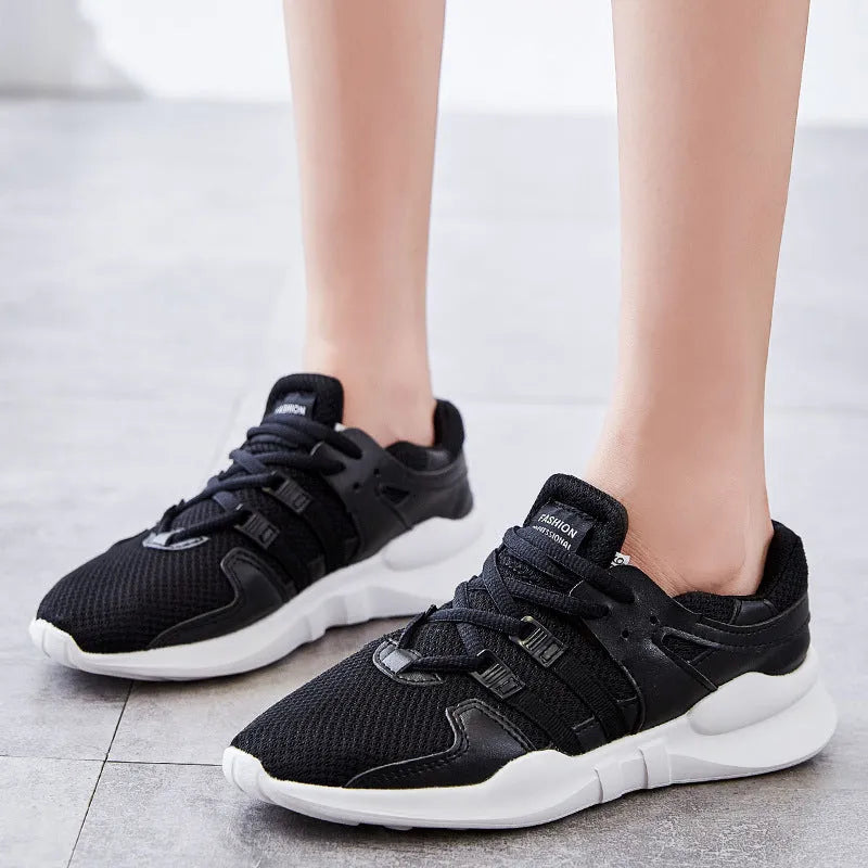 Casual mesh sneakers with hollow out design in black net, white net, hollow white, or pierced black colour options