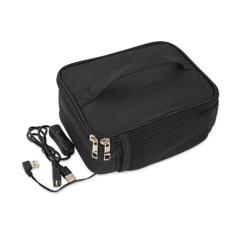 USB heating lunch thermal bag with oxford cloth construction and car power supply option