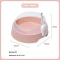Round cat litter box in mint green colour, made from white PP plastic.