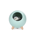 Creative cute cat house atmosphere table lamp with ABS shade in pink – battery powered with USB cable
