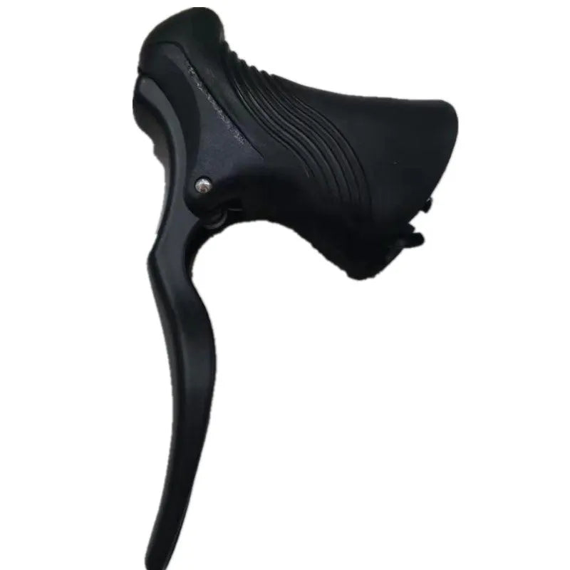 Pair of black aluminium alloy bicycle brake handles for 22.2mm and 23.8mm handlebars.