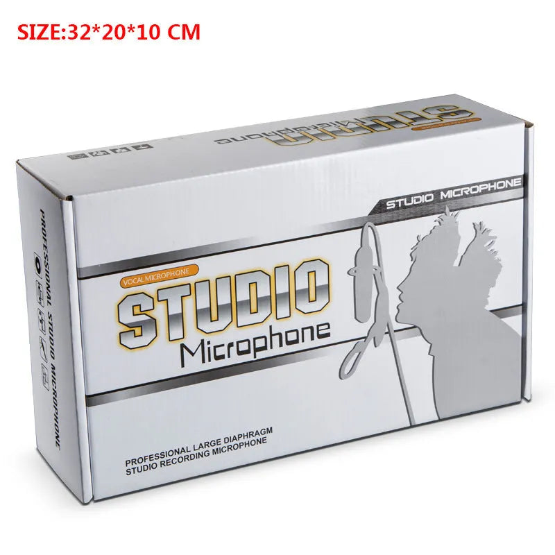 Professional retro-style condenser microphone with wireless function for singing and recording.
