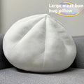 Stuffed bun pillow in steamed meat dumpling shape, 40cm plush fabric novelty cushion