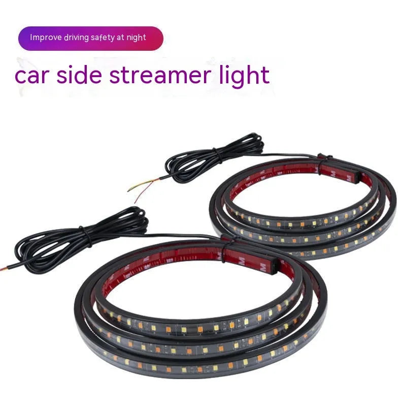 Yellow white LED pedal streamer light for car side steering wheel illumination with flexible PVC FPC cable