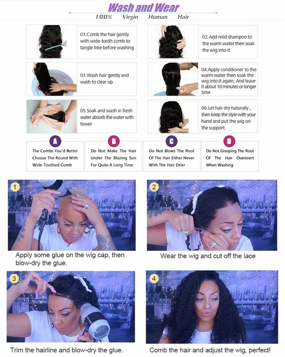 Body wave human hair lace front wig 13x4 headgear medium long length real human hair 150 density