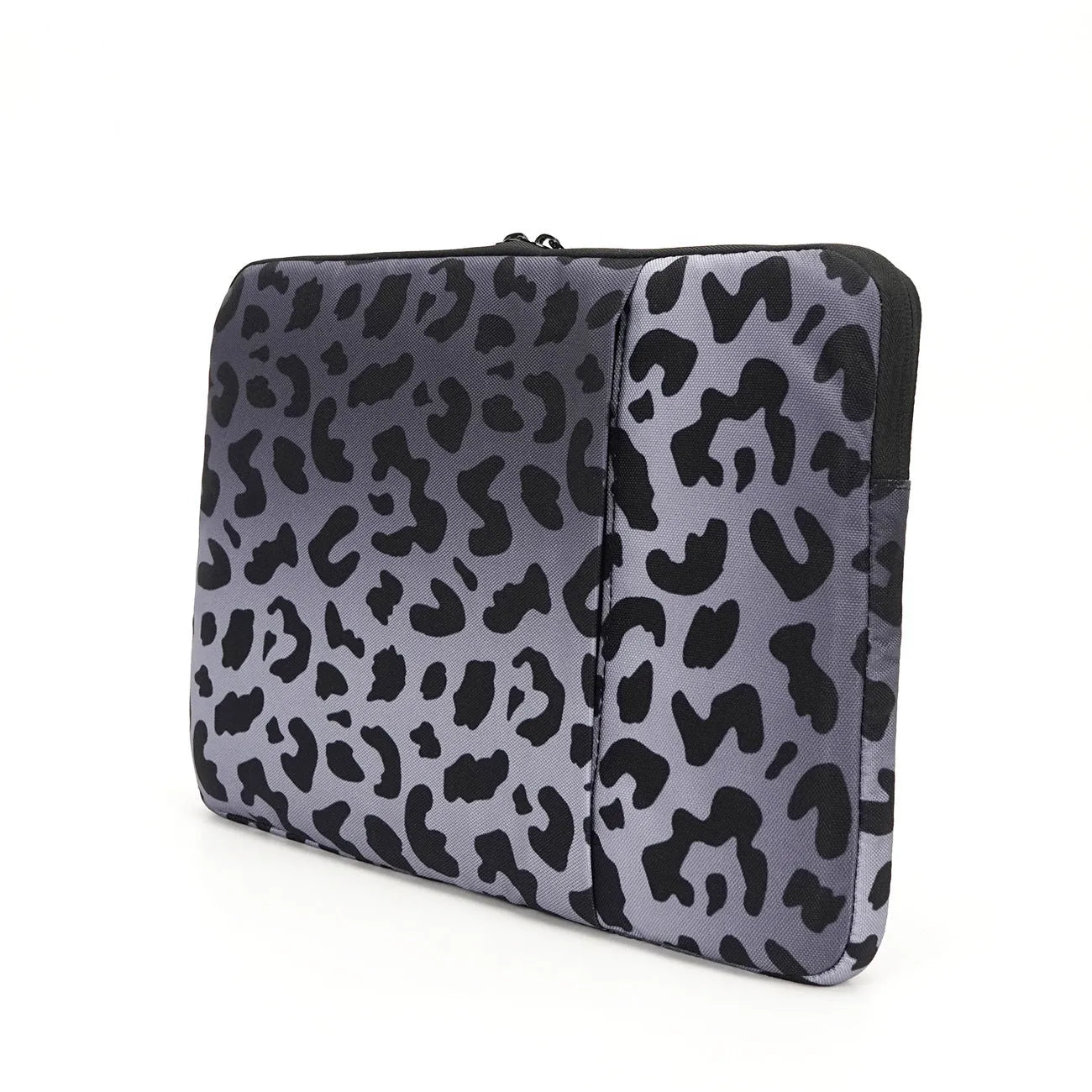 Leopard print laptop sleeve for 13-inch to 16-inch computers with shock-resistant flannel protection