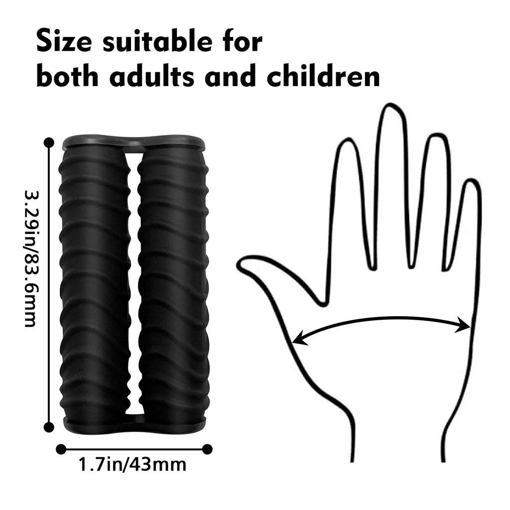 Silicone decompression roller palm massage toy in black common style on a plain background