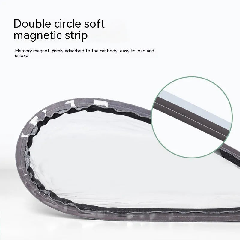 Black magnetic waterproof rain cover for electric vehicle charging gun and port, shown unfolded.
