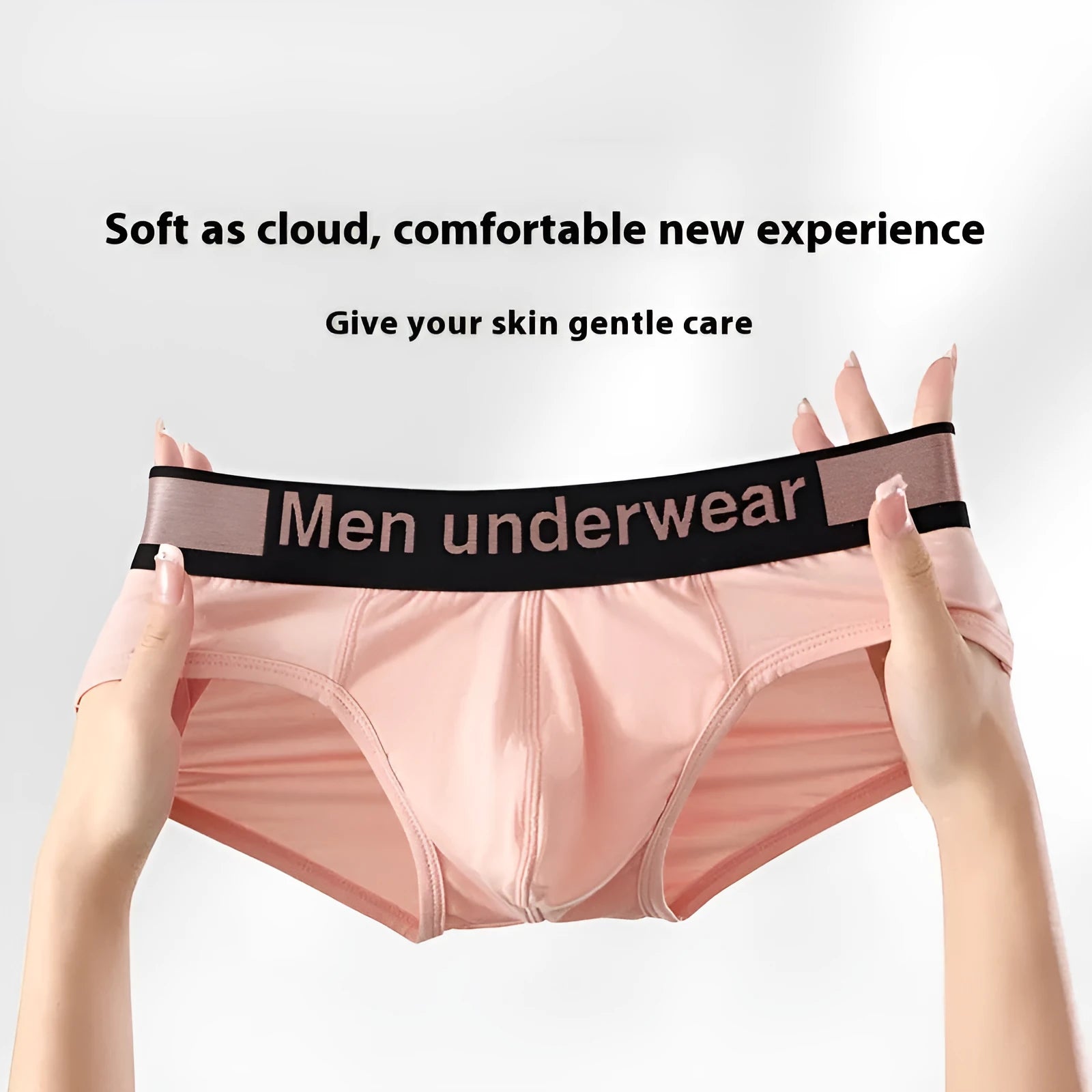 Men's low waist modal briefs with a gradient sport belt, shown in black, white, and pink colour options.
