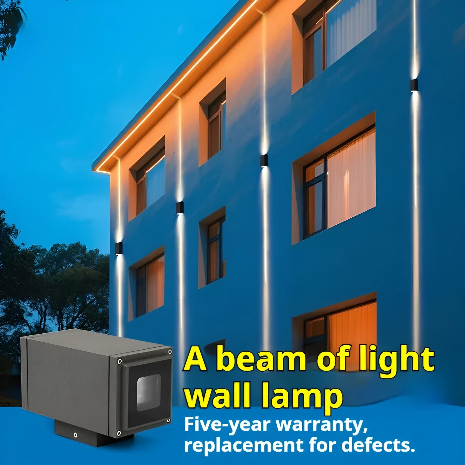 Double head outdoor wall lamp IP65 aluminium alloy 192x96x122mm 3000K exterior facade lighting