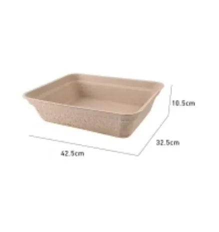 Brown disposable waterproof cat litter box with three size options shown side by side.