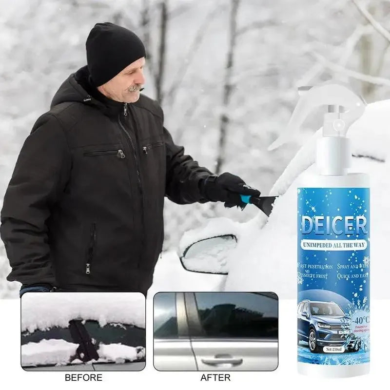 250ml spray bottle of car deicer for melting ice on windscreens
