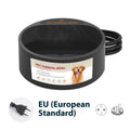 Black ABS electric pet heating bowl with 2.2-litre capacity and UK plug for warming dog or cat food.
