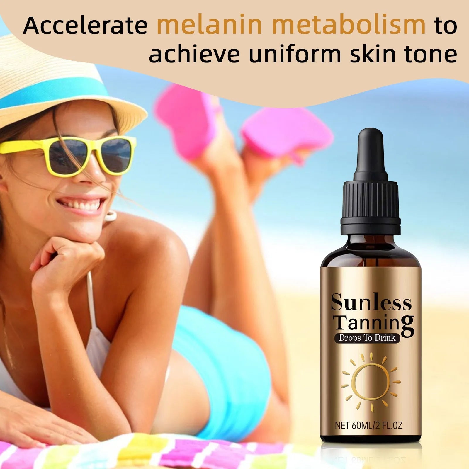 Black bottle of unisex oral drops with 60ml capacity for outdoor and family relief