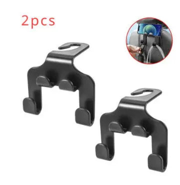 ABS plastic car multifunction hook showing phone bracket and two hanging hooks