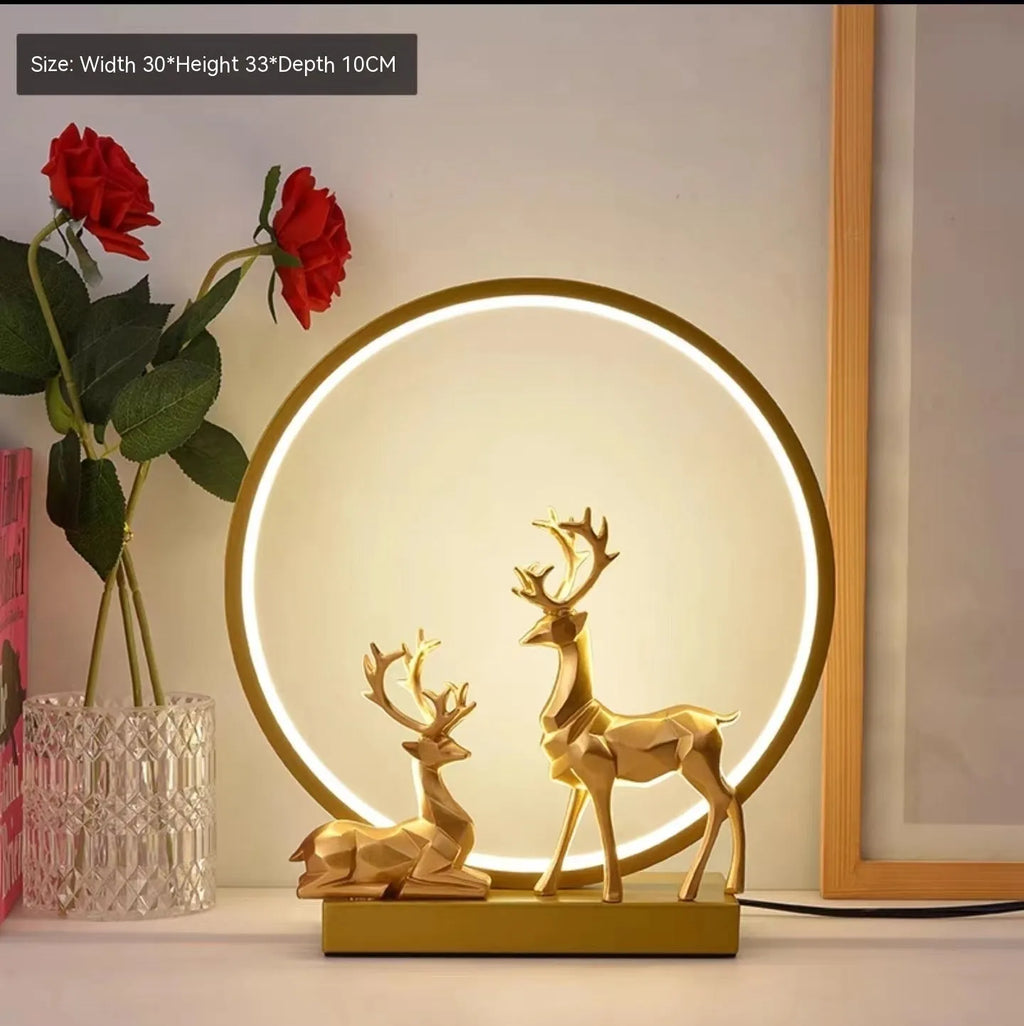Bride dowry lamp in modern simplicity style available in noble gold or white colours with choice of button or remote control switch