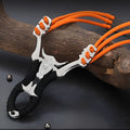 Traditional zinc alloy slingshot with ball bow design on a solid frame