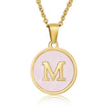 Gold electroplated stainless steel 304 letter necklace for women, A to Z initial pendant with matching gold chain