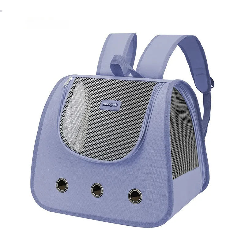Medium-hard Oxford cloth cat backpack carrier in a choice of five solid colours.
