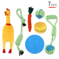 Interactive plush sounding pet toy set for dogs seven piece suit