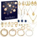 Christmas advent calendar jewellery gift set with alloy earrings necklace and bracelet in gift box for women