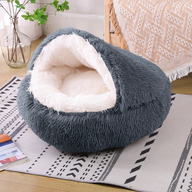 Waterproof cloth dog kennel in a semi-surrounded design showing a gradient colour option.