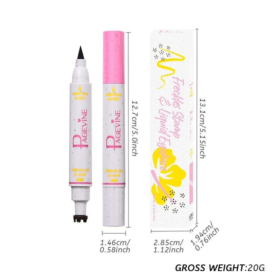 Women's double-headed brown liquid eyeliner with fleck removal pen, standard size, four style options