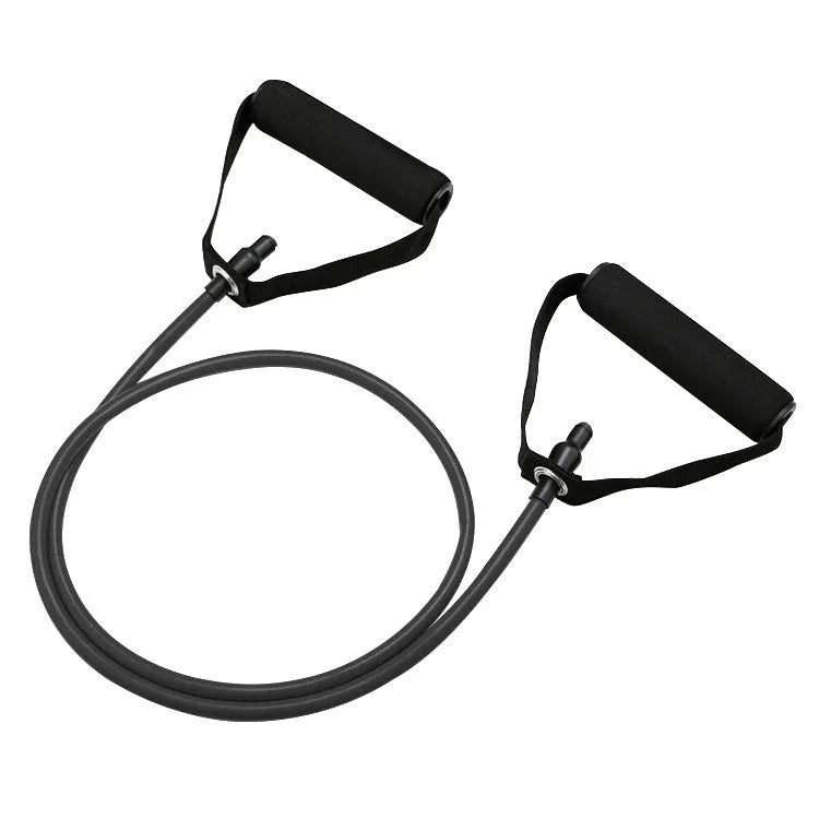 Adjustable chest expander with colour-coded TPE tension ropes: yellow, green, red, blue, black.