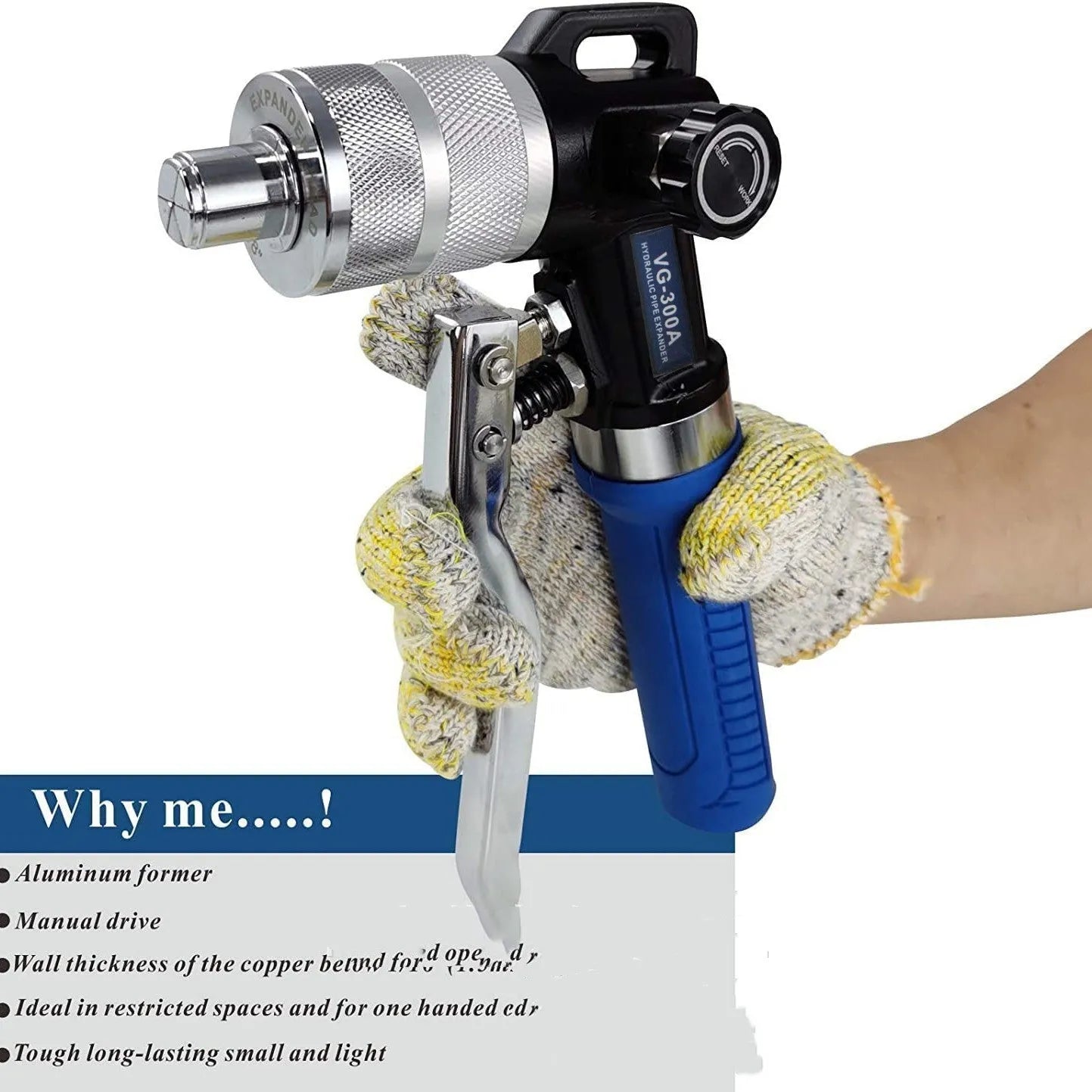 Hydraulic tube expander refrigeration tool in VG-300 style with alloy steel construction