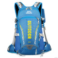 Outdoor hiking bag with suspended support, unisex backpack in blue colour, for travel and cycling