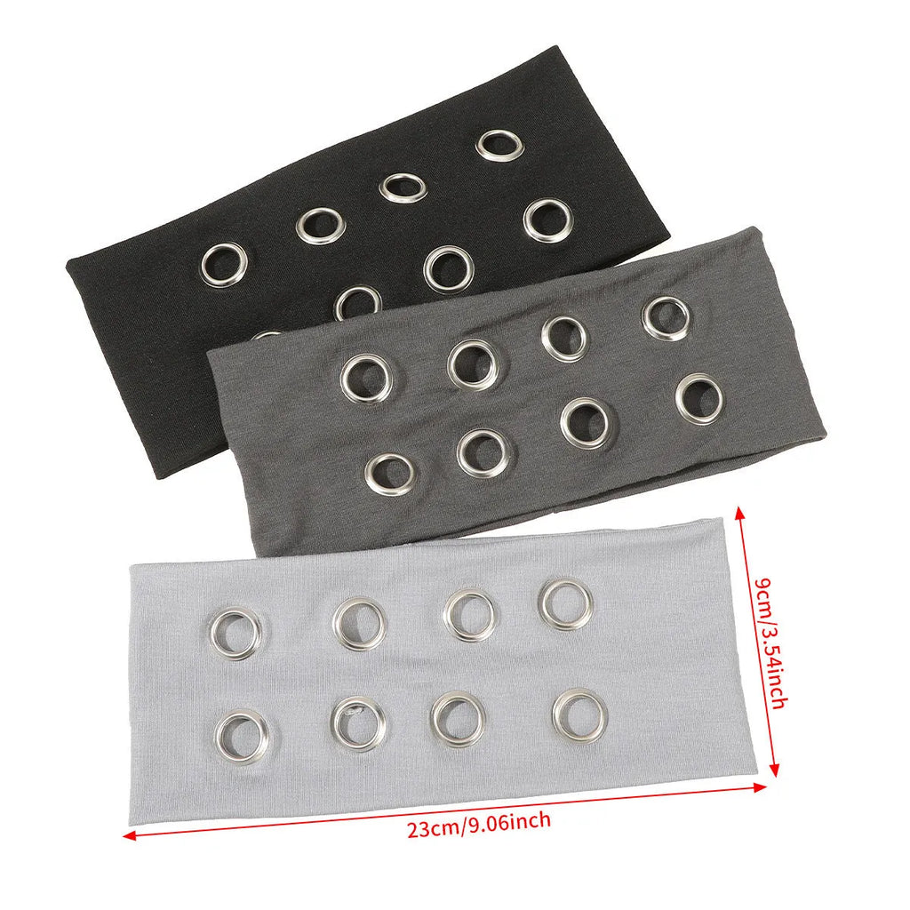 Punk metal circle hip hop pullover hair band in hollow metal construction with polyester fabric