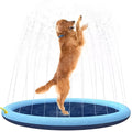 Anti-slip dog sprinkler mat showing textured surface for outdoor water play in garden setting