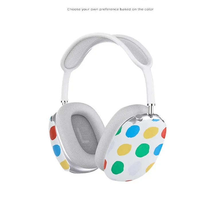 Wave point pattern silicone hard shell case protector for AirPods Max headphones