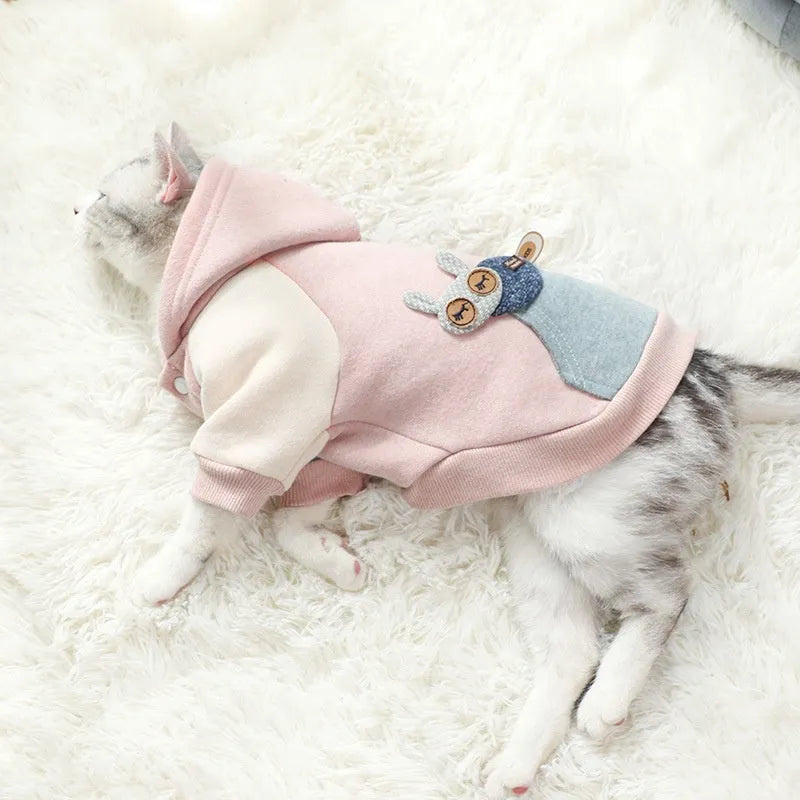 Brown cotton pet sweatshirt for a dog, showing soft knit fabric and casual fit.