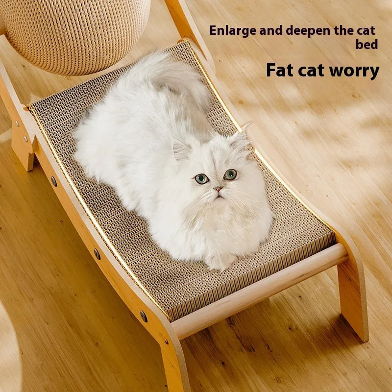 Recliner-shaped cat scratch board with sisal composite scratching surface