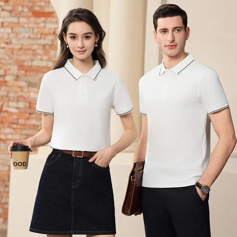 Antibacterial ice-sensitive lapel polo shirt in slim fit with short sleeves available in multiple colours