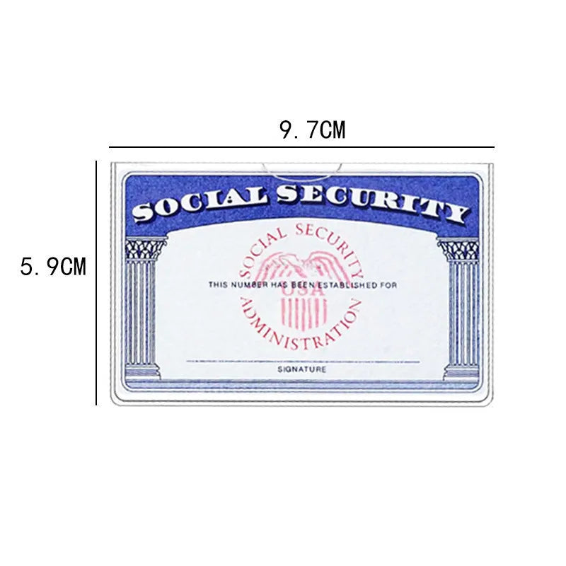 Transparent PVC waterproof ID card holder for social security cards and bus passes