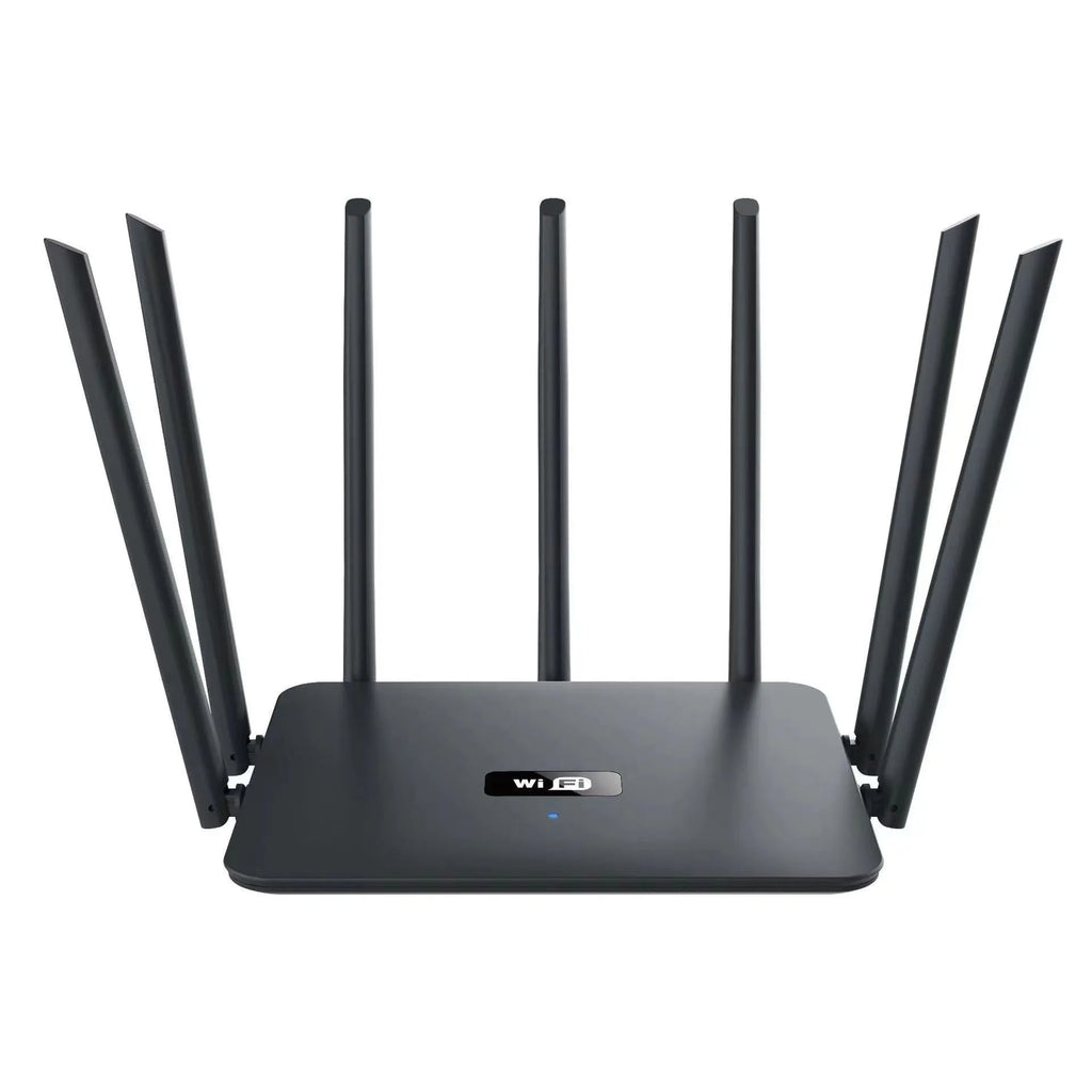 Black or white dual-band Gigabit router with through-wall WiFi coverage for whole home internet